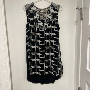 Anthropologie TINY Aztec Black and White Embroidered Dress